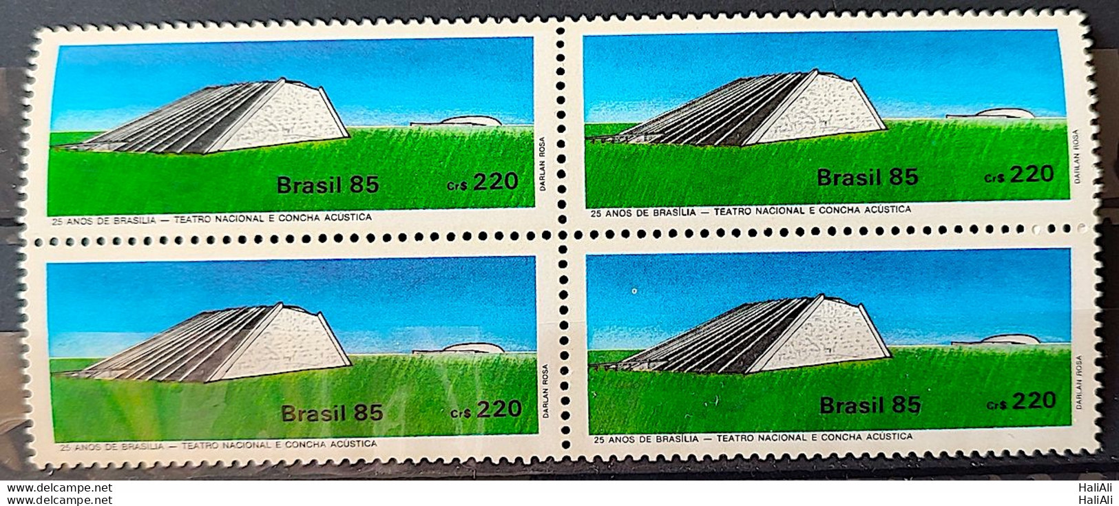 C 1452 Brazil Stamp 25 Years Of Brasilia National Theater 1985 Block Of 4 - Neufs