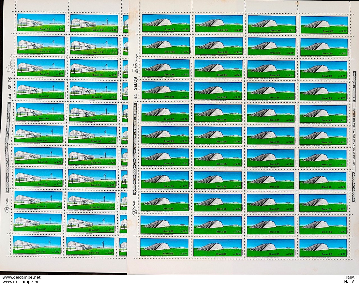 C 1451 Brazil Stamp 25 Years Of Brasilia Catetinho National Theater 1985 Sheet Complete Series - Unused Stamps