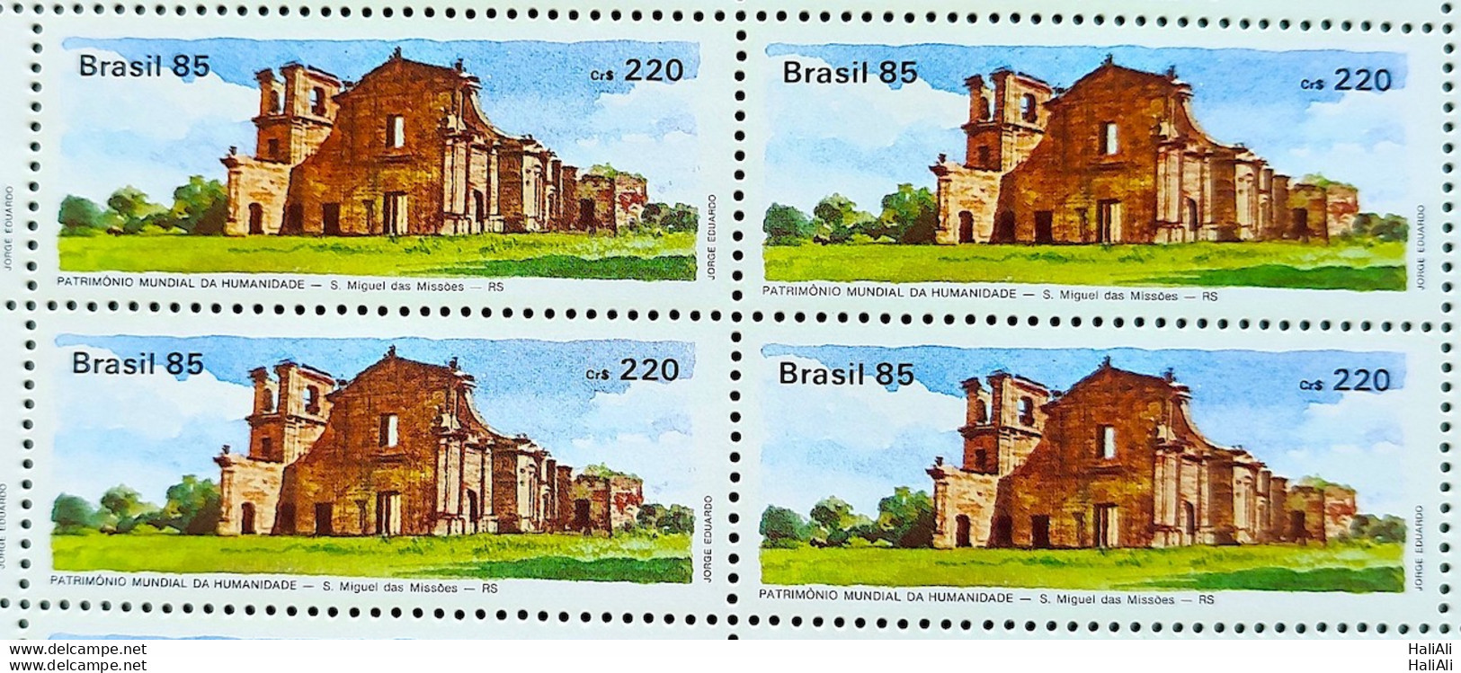 C 1448 Brazil Stamp World Heritage Site Sao Miguel Das Missões 1985 Block Of 4 - Unused Stamps