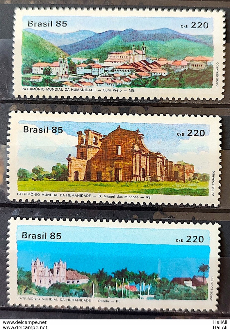 C 1447 Brazil Stamp World Heritage Of Humanity Black Gold 1985 Complete Series - Unused Stamps