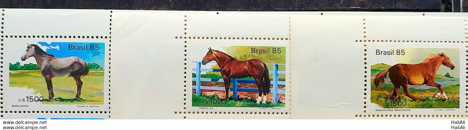 C 1444 Brazil Stamp Brazilian Breed Horses 1985 Complete Series - Ongebruikt