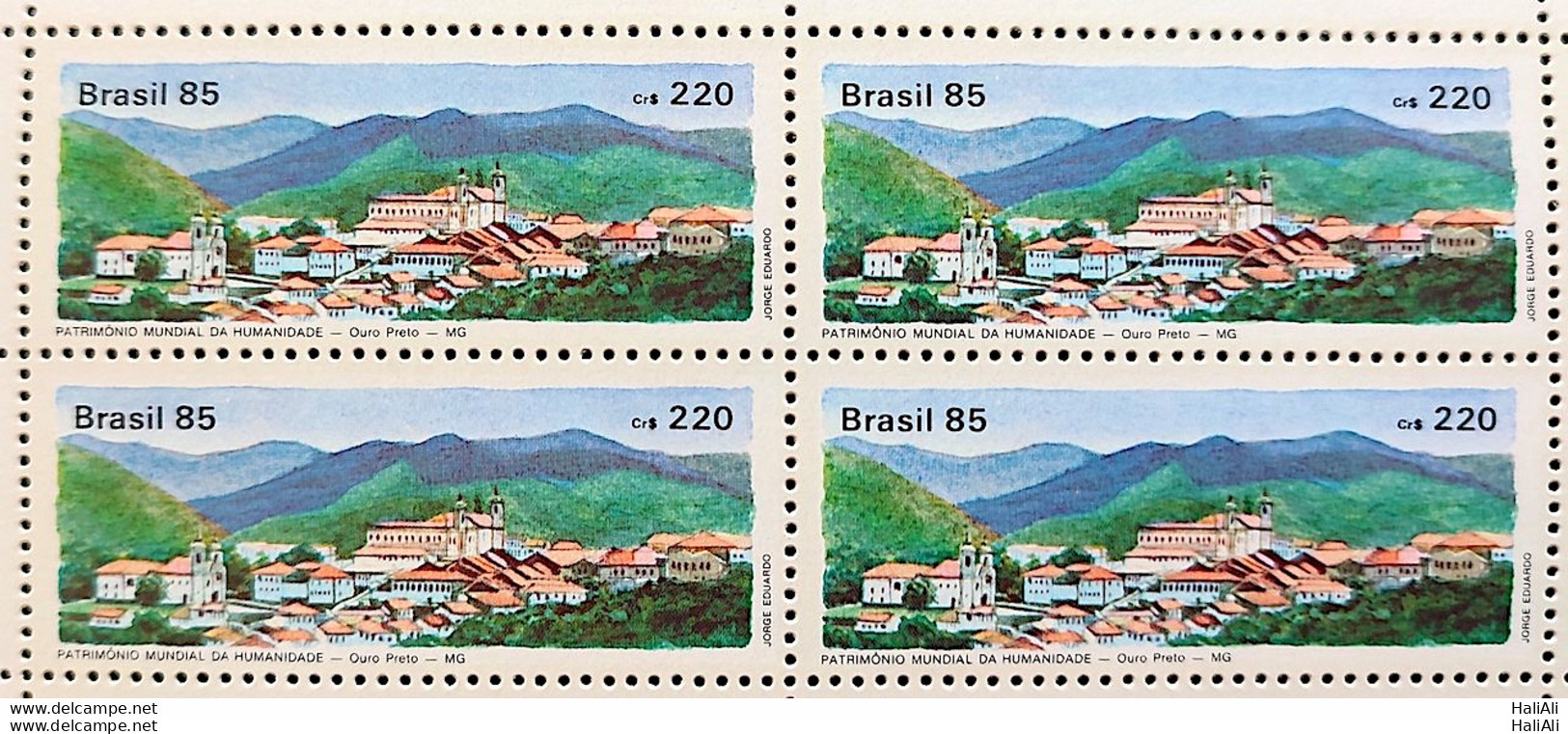 C 1447 Brazil Stamp World Heritage Of Humanity Black Gold 1985 Block Of 4 - Ungebraucht