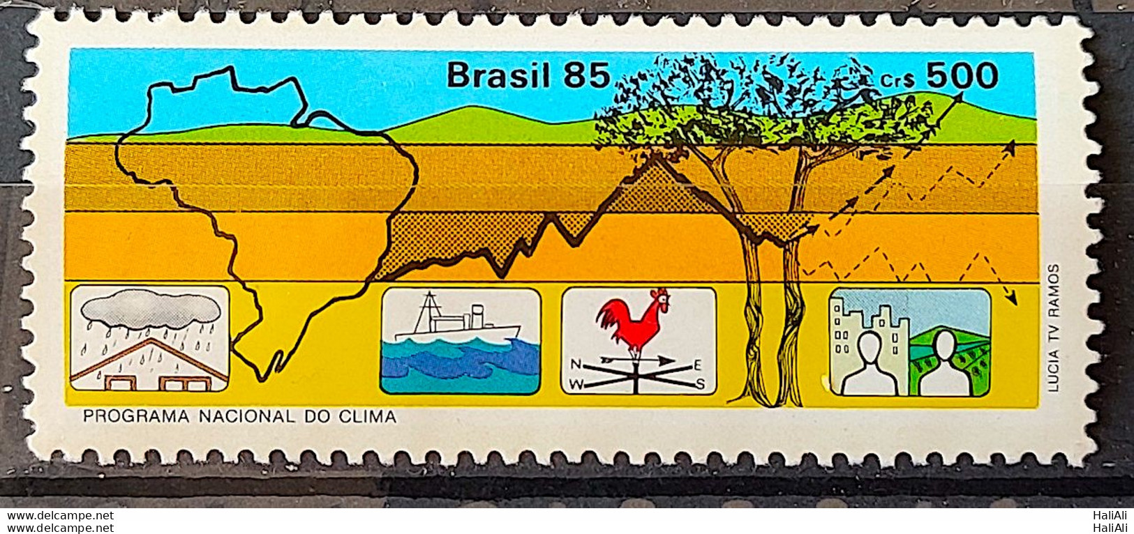 C 1443 Brazil Stamp National Climate Map Program 1985 - Nuevos
