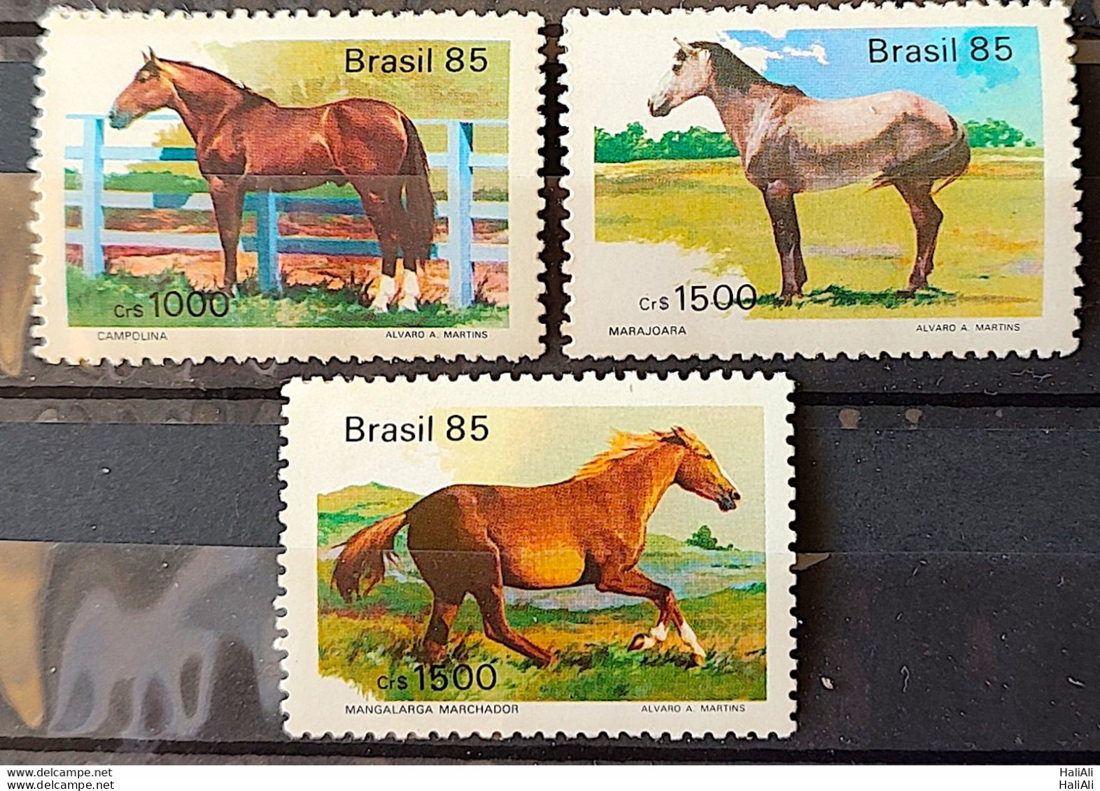 C 1444 Brazil Stamp Brazilian Breed Horses 1985 Complete Series - Unused Stamps