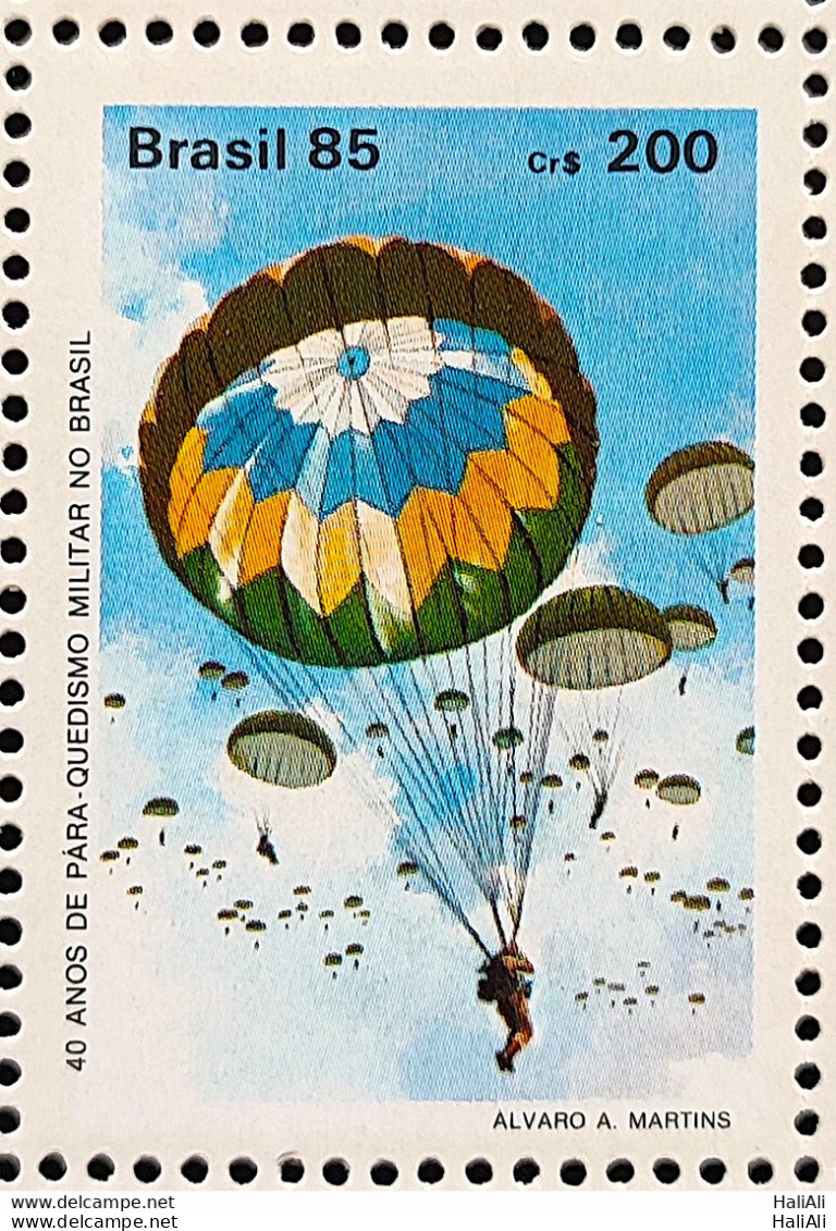 C 1442 Brazil Stamp 40 Years Military Parachute Skydiver 1985 - Ungebraucht