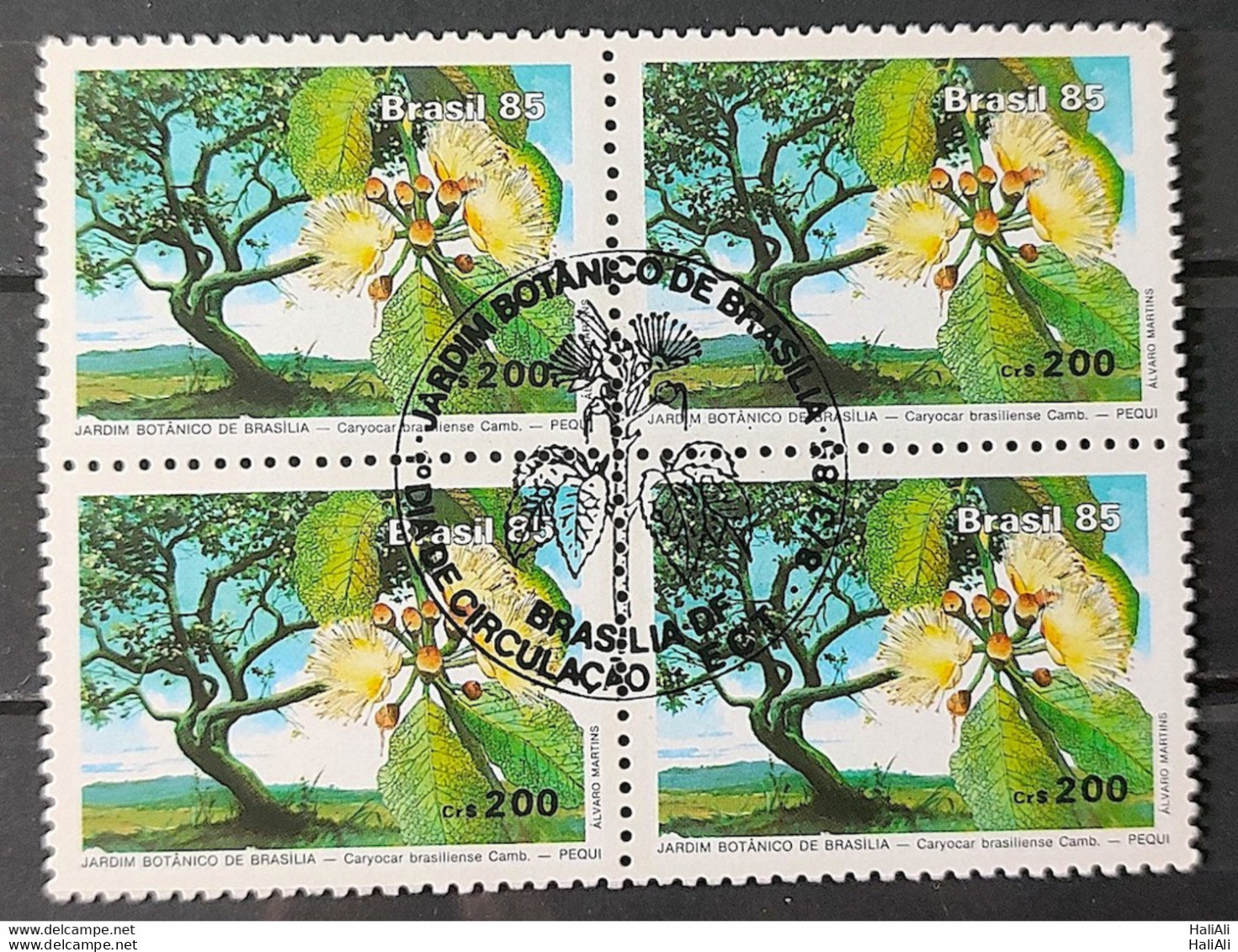 C 1441 Brazil Stamp Brasilia Botanical Garden Flor De Pequi 1985 CBC Brasilia Block Of 4 - Nuovi