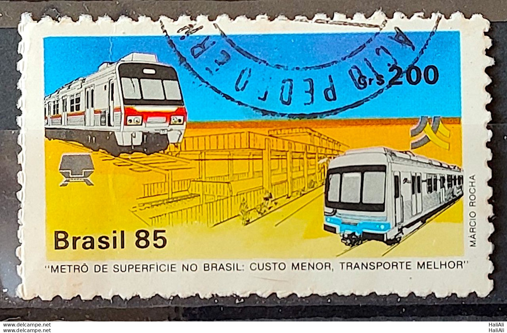 C 1440 Brazil Stamp Superficie Metro Train Recife Porto Alegre 1985 Circulated 1 - Usati