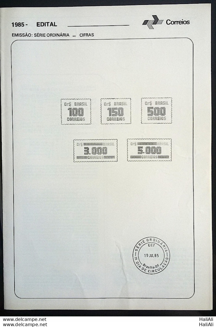 Brochure Brazil Edital 1985 Cipheras Without Stamp - Cartas & Documentos