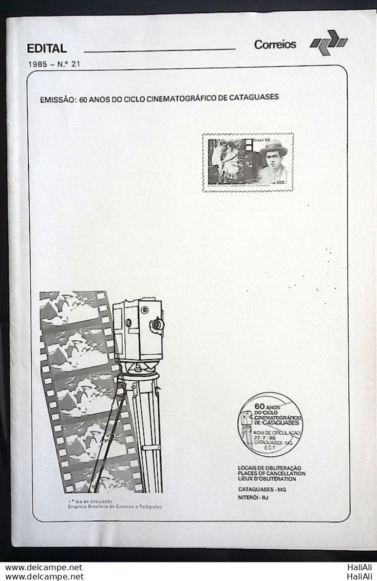 Brochure Brazil Edital 1985 21 Cinema Cataguases Without Stamp - Brieven En Documenten