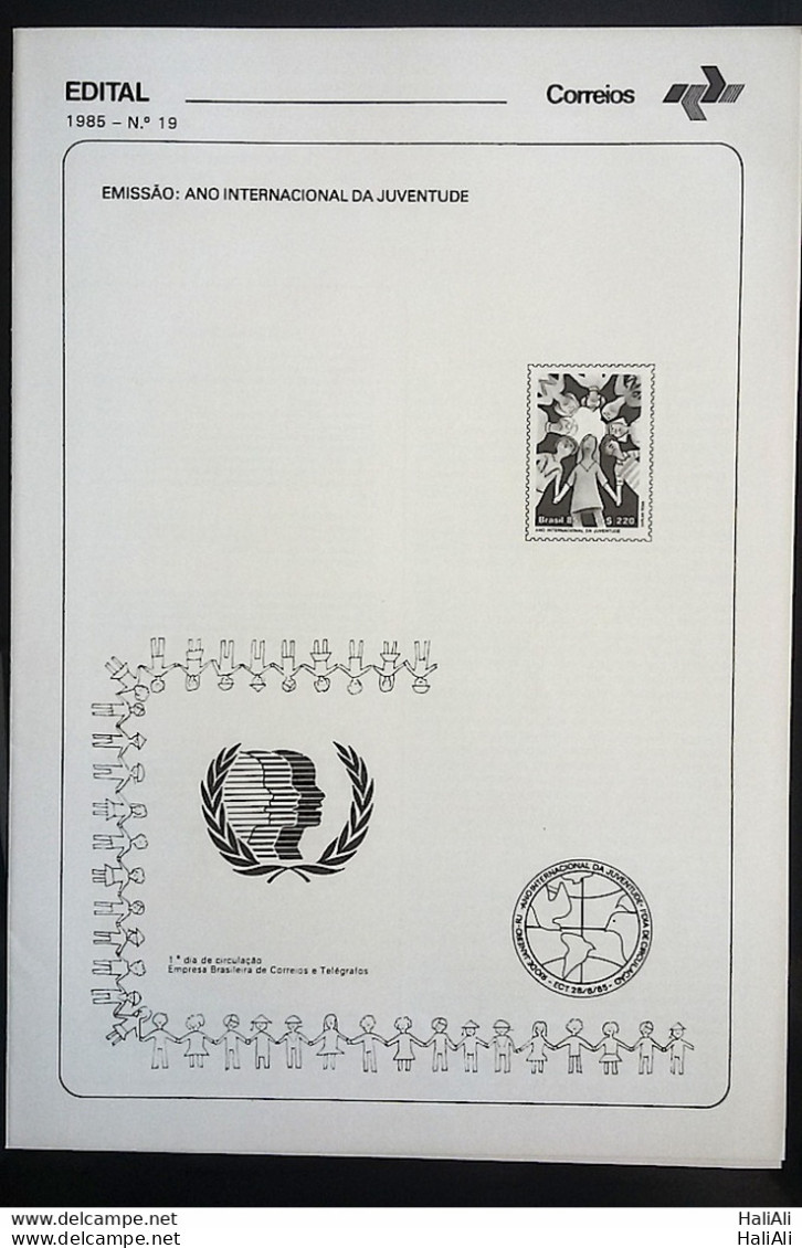 Brochure Brazil Edital 1985 19 Youth Without Stamp - Briefe U. Dokumente