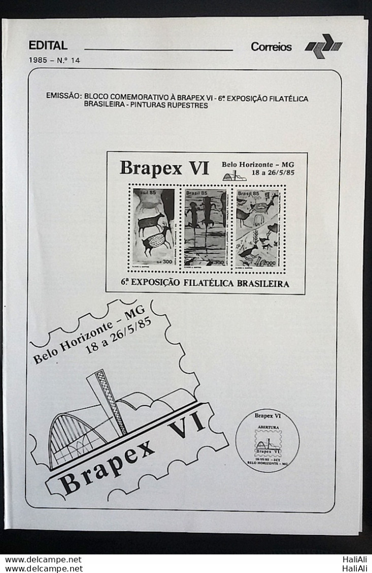 Brochure Brazil Edital 1985 14 Roupestrian Paintings Art Without Stamp - Briefe U. Dokumente