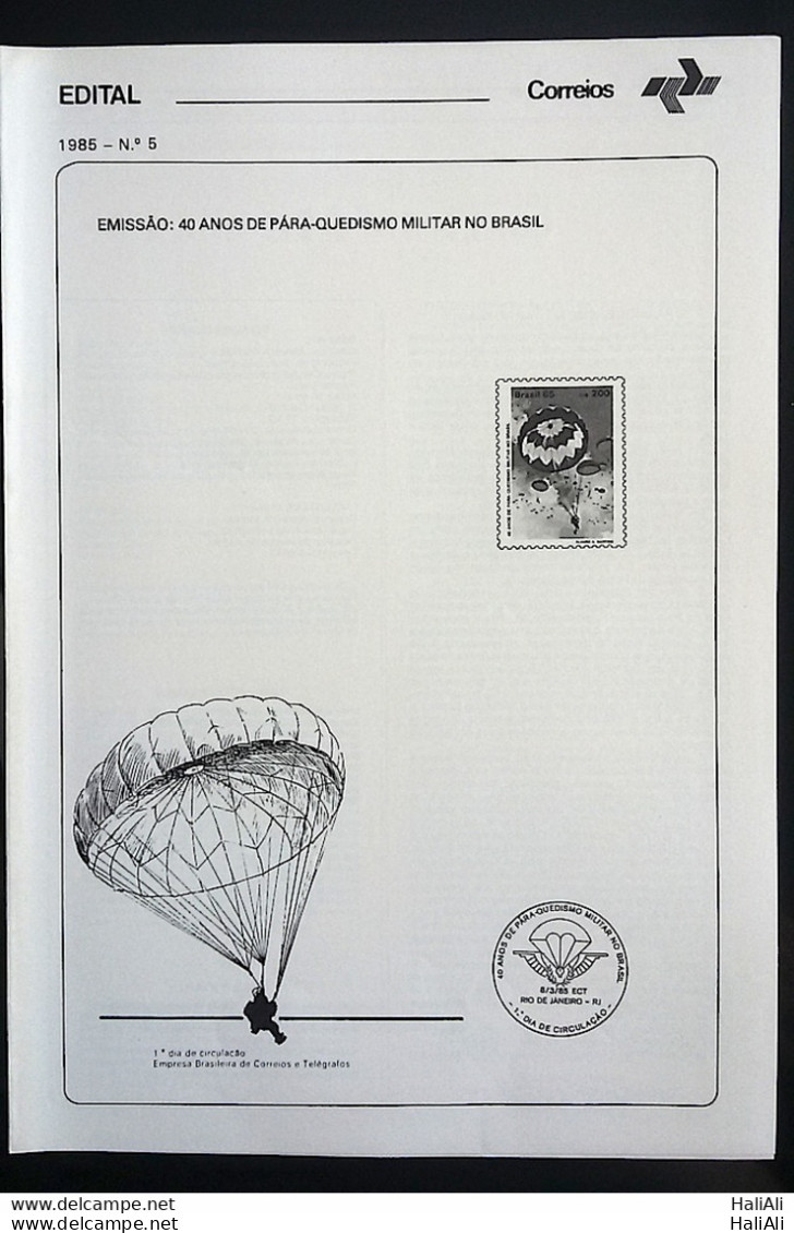 Brochure Brazil Edital 1985 05 MILITARY STAMP STAMP - Storia Postale