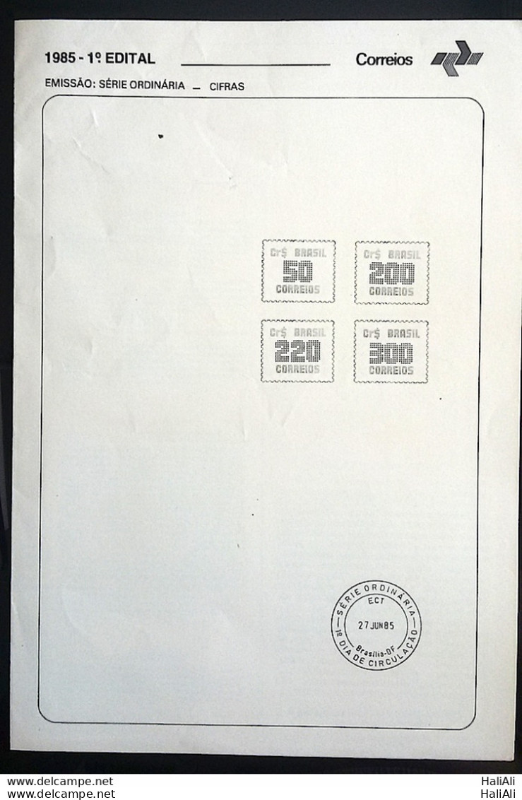 Brochure Brazil Edital 1985 01 Cipheras Without Stamp - Brieven En Documenten