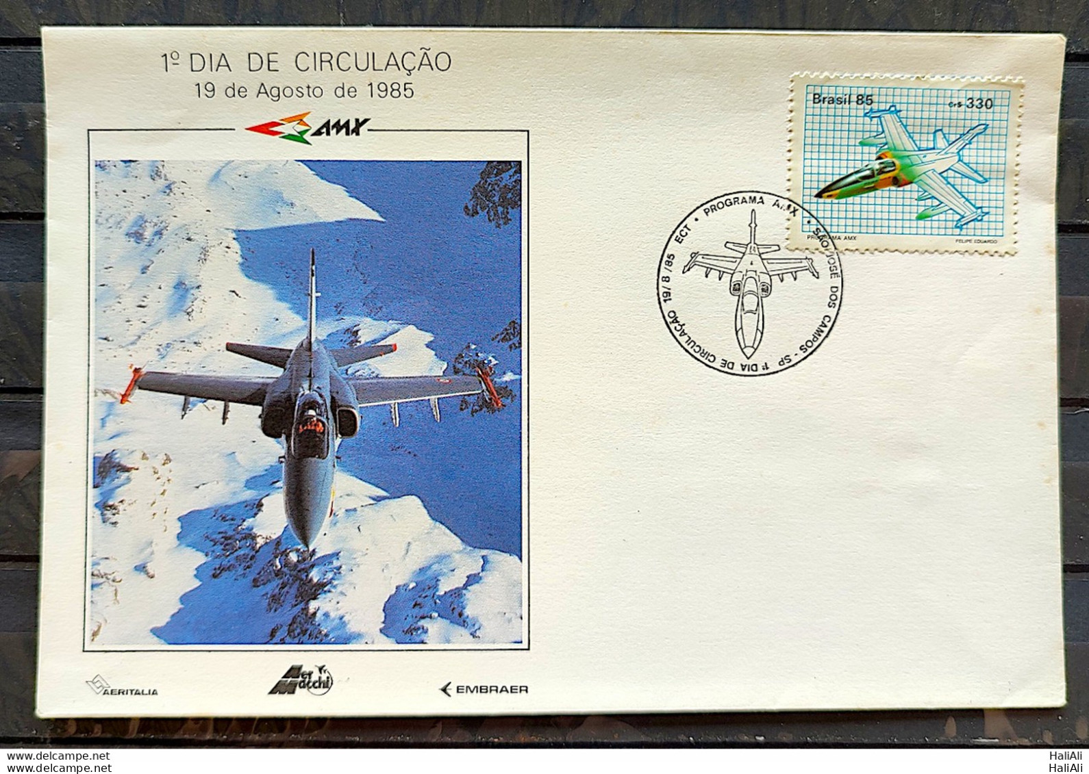 Brazil Envelope PVT 001 1985 Program AMX Military Aviation CBC SP - FDC