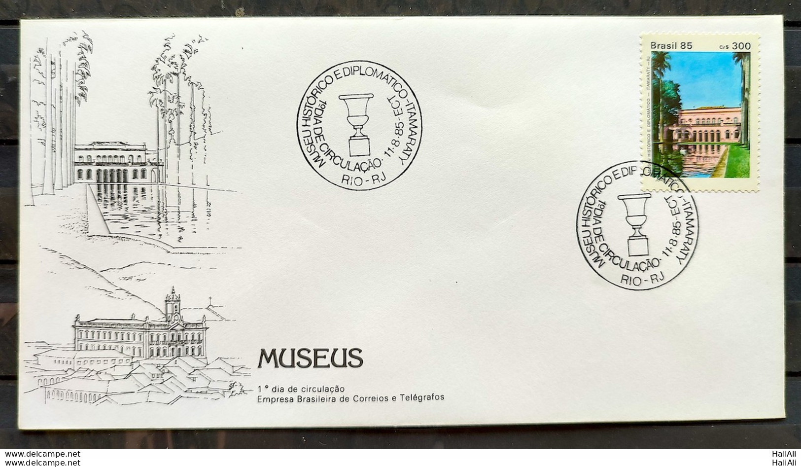 Brazil Envelope FDC 371 1985 Itamaraty Museums CBC RJ 01 - FDC