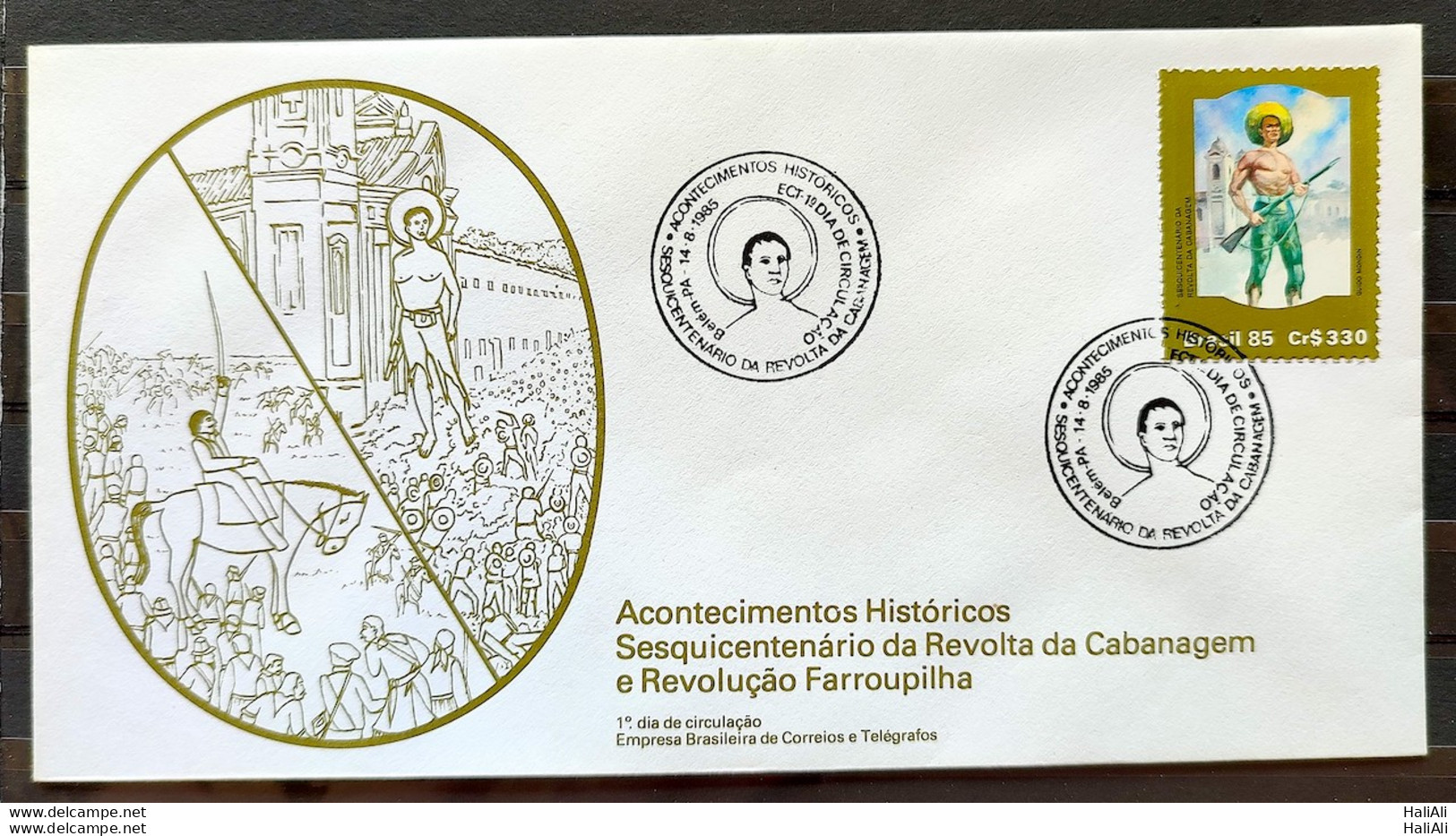 Brazil Envelope FDC 372 1985 Revolt Of Cabanagem Military Weapon CBC PA - FDC
