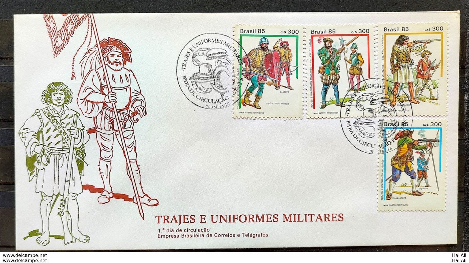 Brazil Envelope FDC 374 1985 Military Costumes And Uniforms CBC Brasilia 01 - FDC