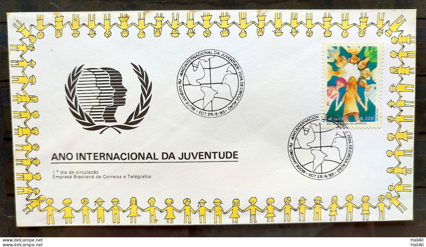 Brazil Envelope FDC 367 1985 International Year Of Youth CBC RJ 02 - FDC