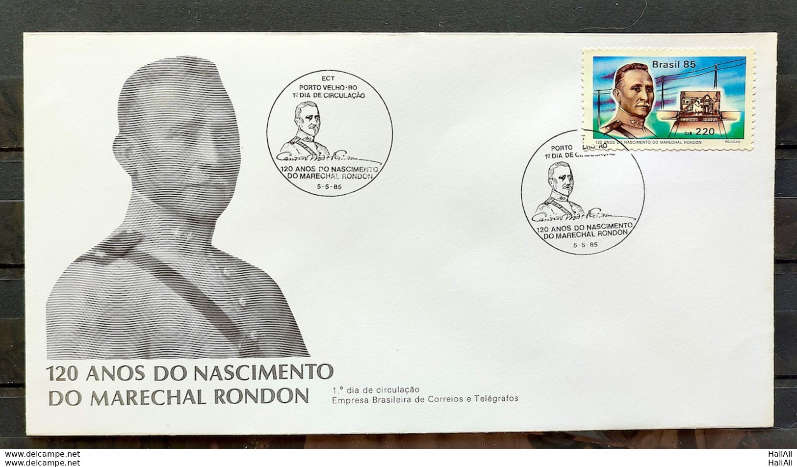 Brazil Envelope FDC 359 1985 Marechal Rondon Comunicacao Militar CBC Brasilia 01 - FDC