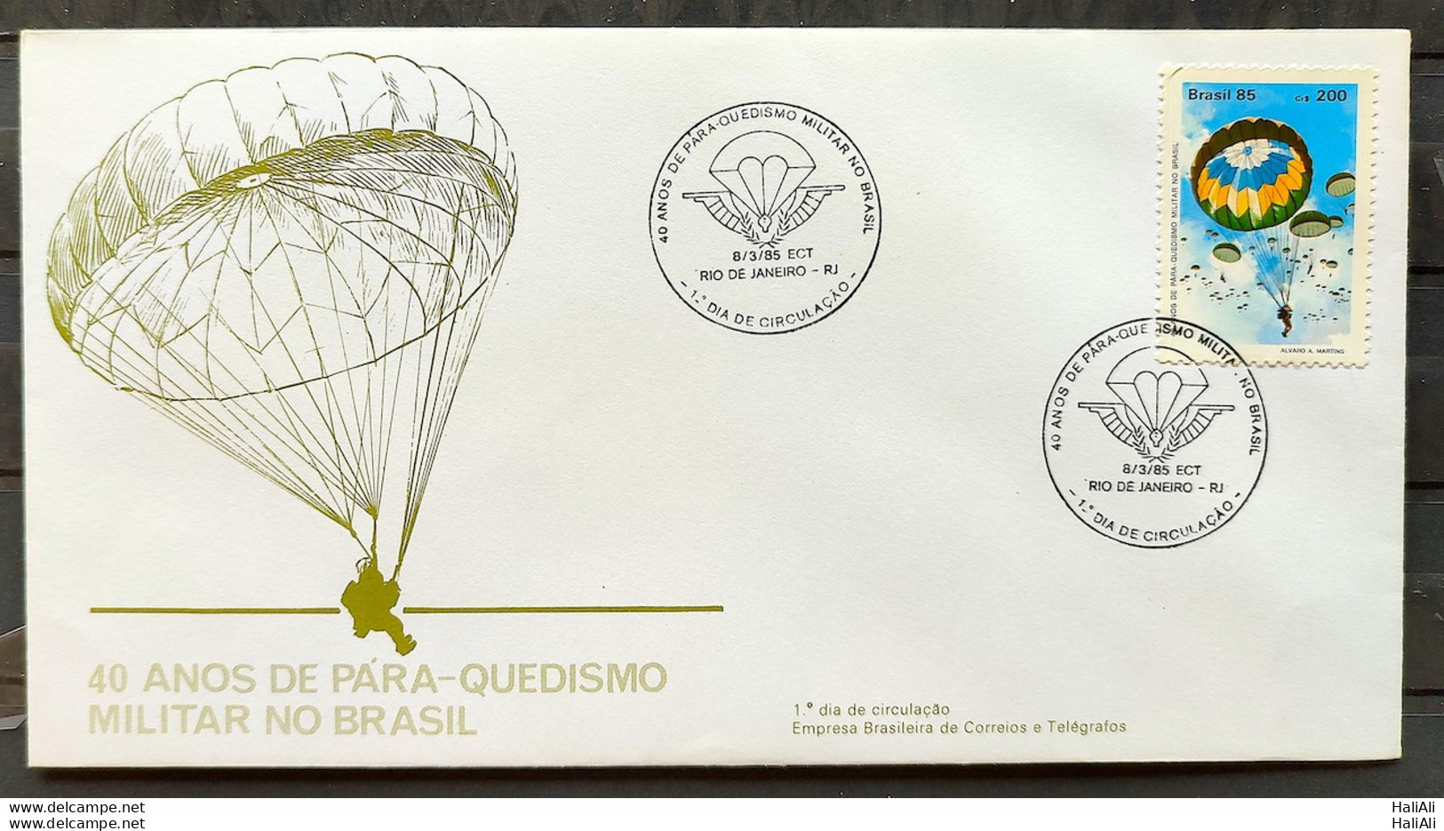 Brazil Envelope FDC 353 1985 Military Parachute CBC RJ 03 Parachute - FDC