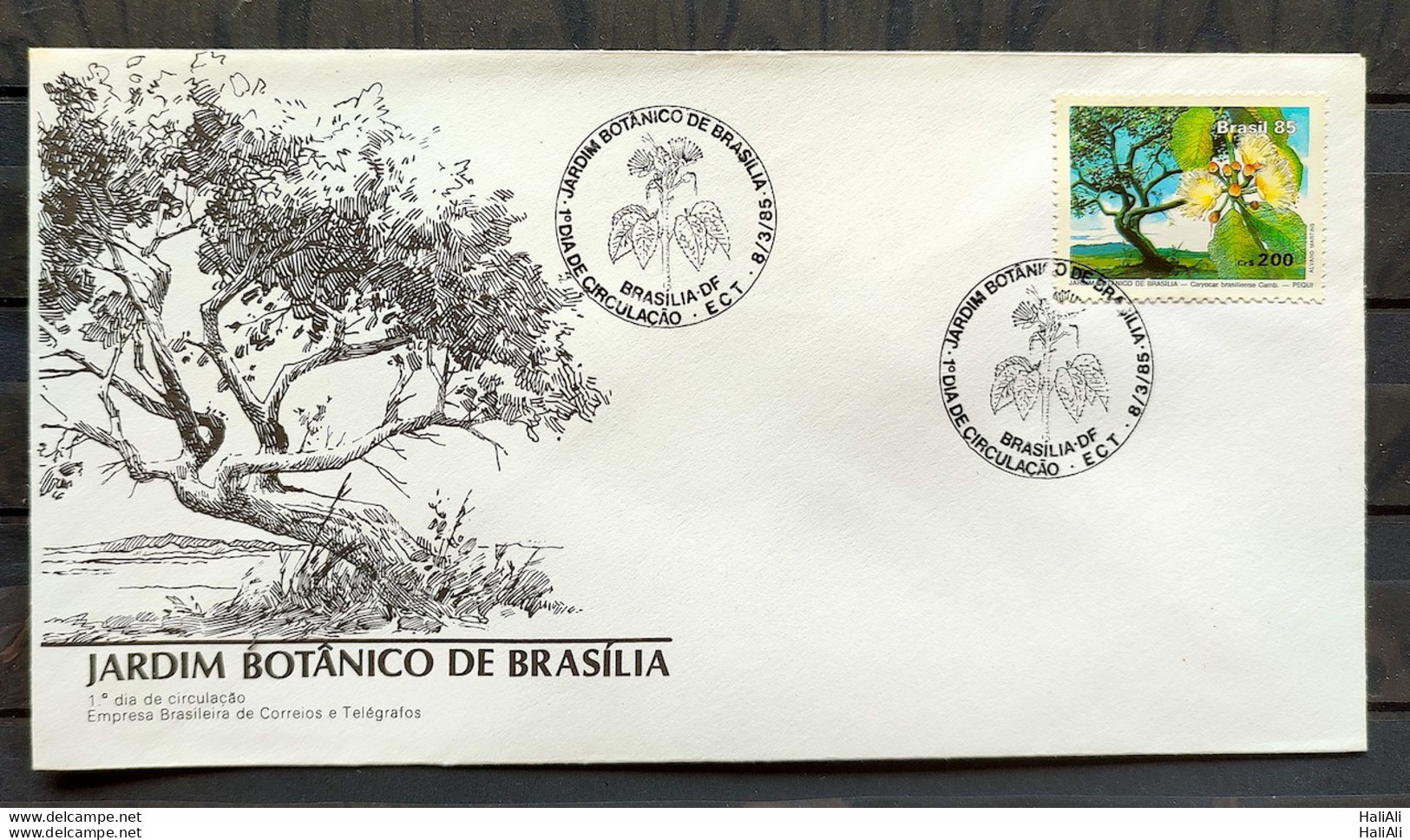 Brazil Envelope FDC 352 1985 Botanical Garden Environment CBC Brasilia 02 - FDC