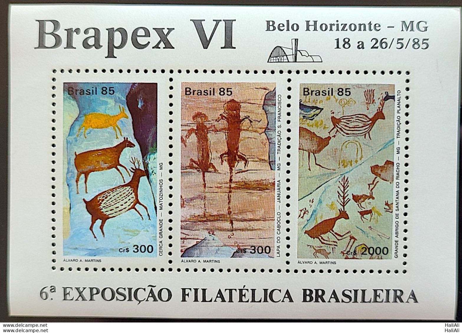 B 69 Brazil Stamp Brapex Vi Rock Paintings Cave 1985 - Neufs
