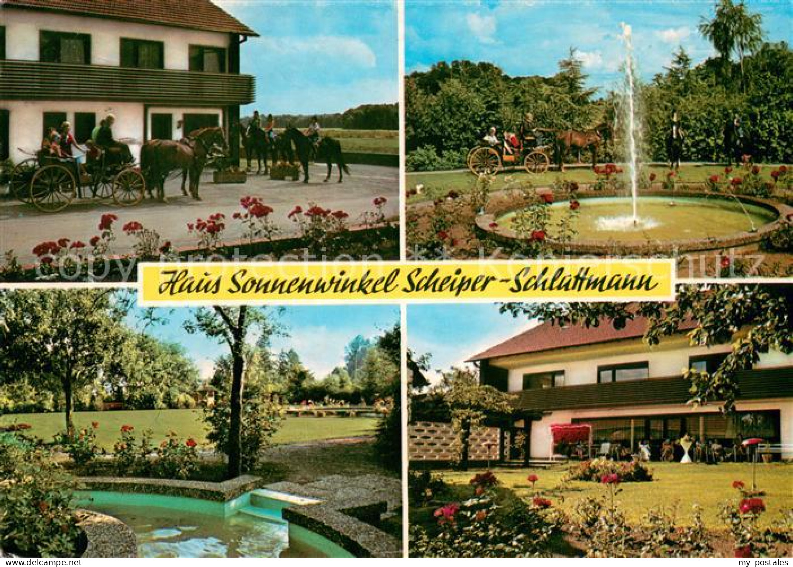 73641925 Bad Laer Haus Sonnenwinkel Pferdekutsche Springbrunnen Garten Bad Laer - Bad Laer