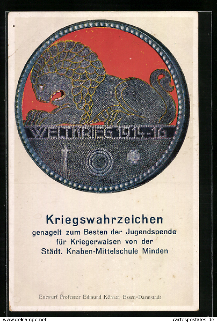 AK Erfurt, Kriegswahrzeichen, Genagelt Zum Besten D. Jugendspende F. Kriegerwaisen Von Der Mittelschule III, Kriegshil  - Guerra 1914-18