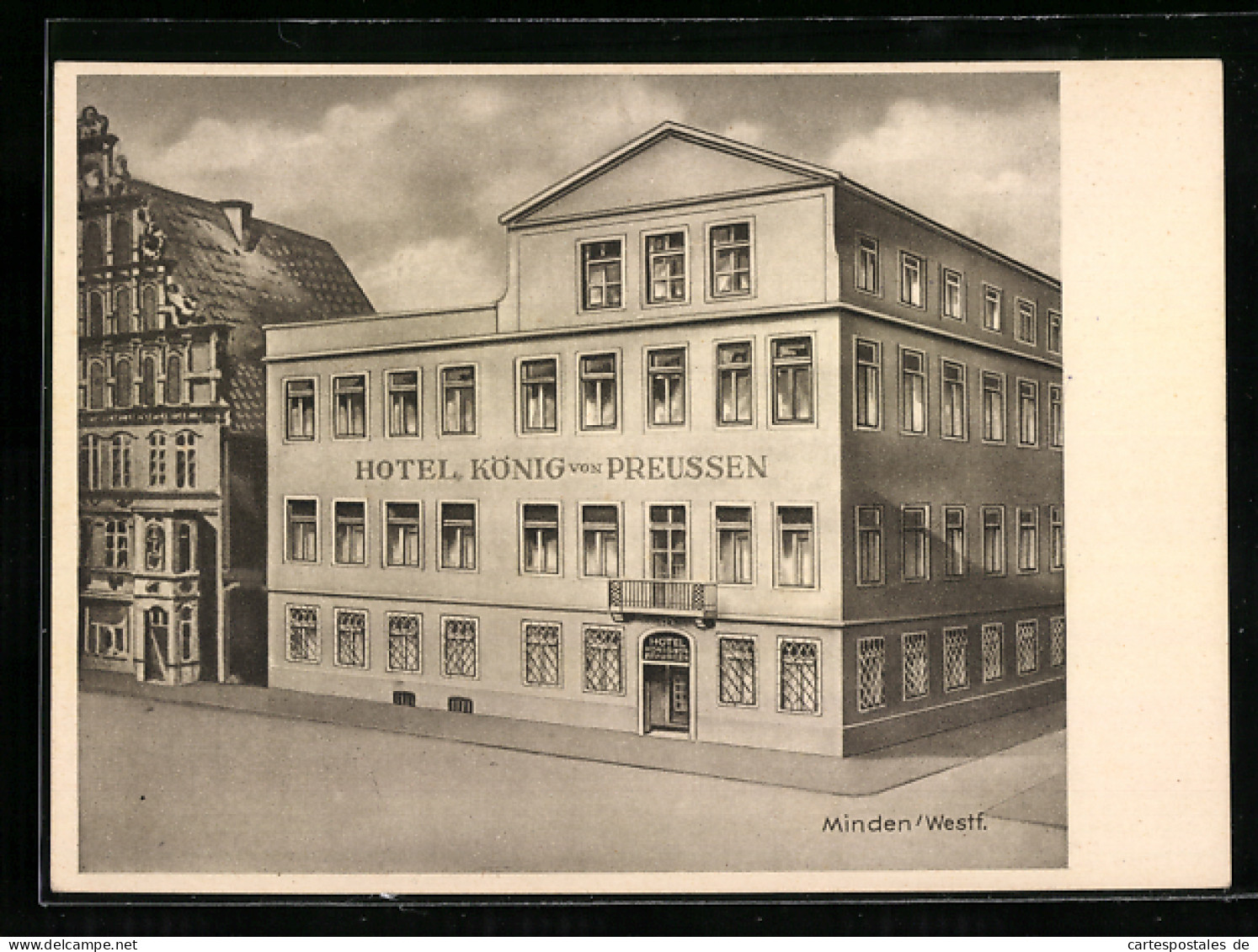 Künstler-AK Minden /Westf., Hotel König Von Preussen, Bes. Franz Schmidt  - Minden
