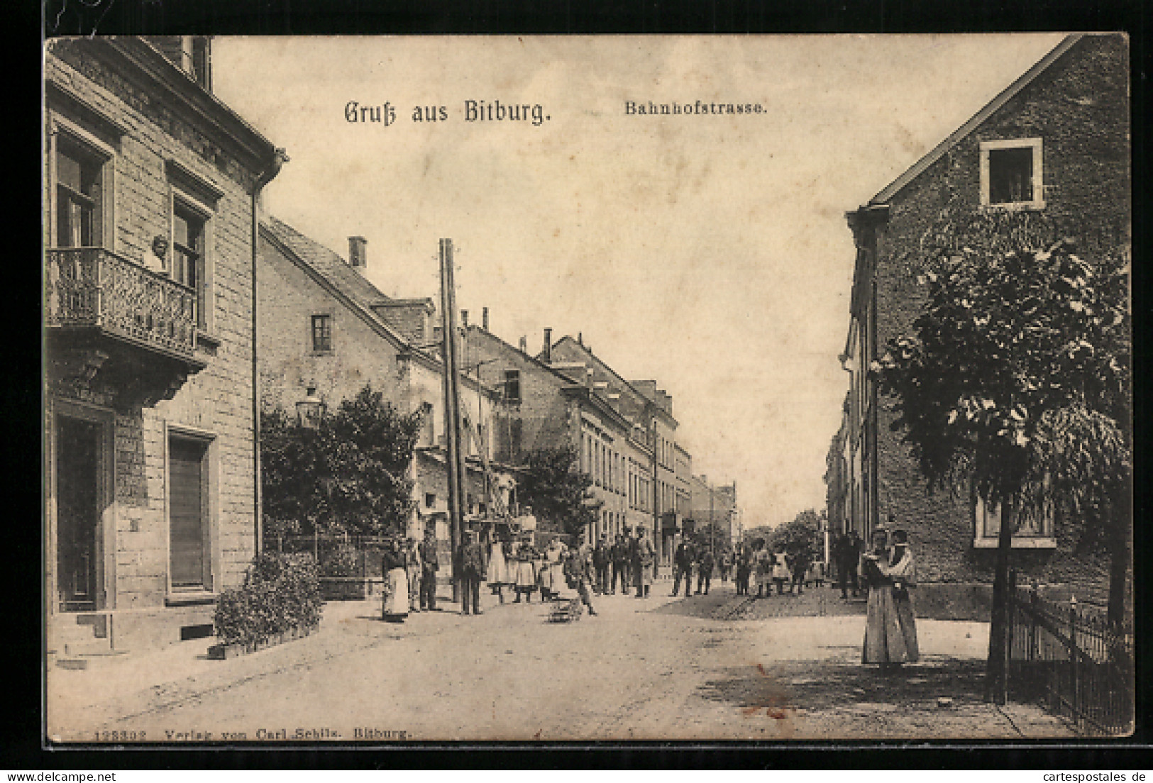AK Bitburg, Blick In Die Bahnhofstrasse  - Bitburg