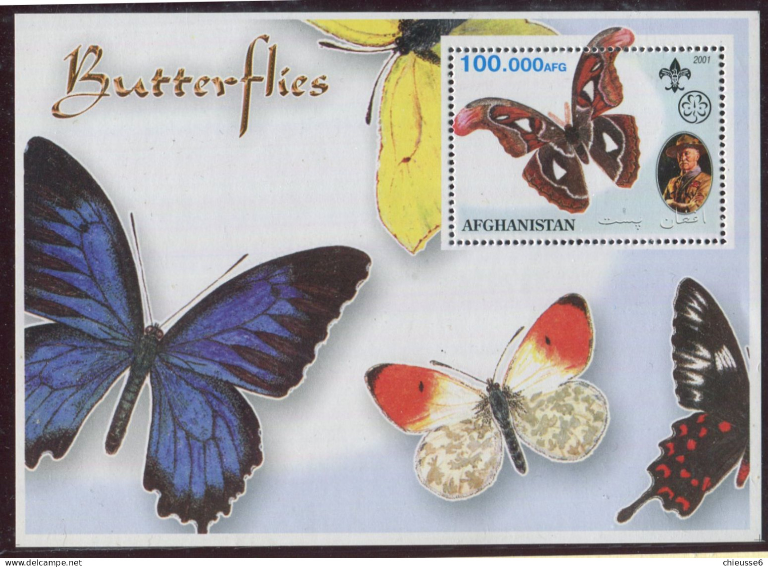 (lot 8) Afghanistan ** Bloc - Papillons - Afghanistan