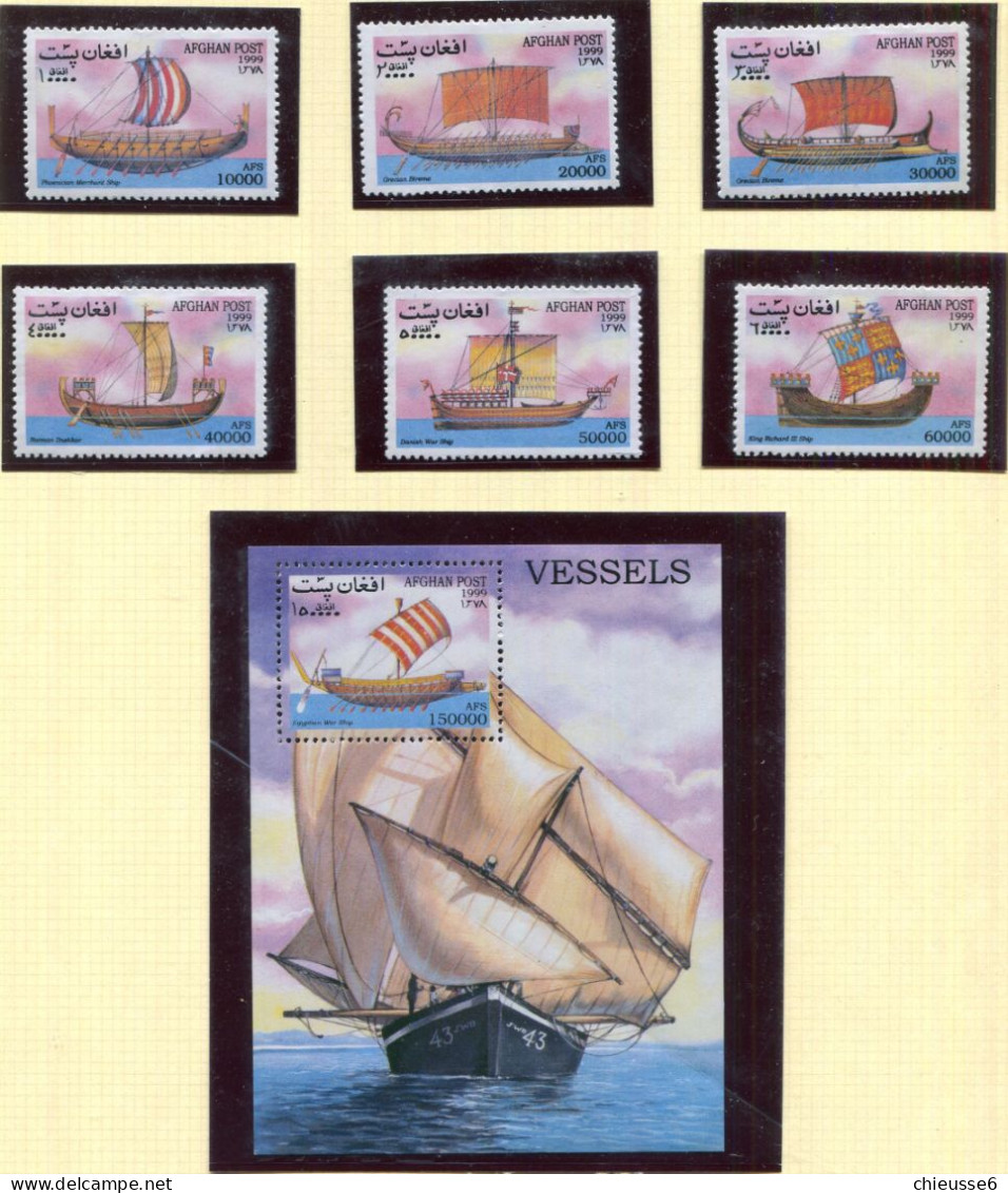 (lot 7) Afghanistan ** Série De Timbres + Bloc - Bateaux - Afghanistan