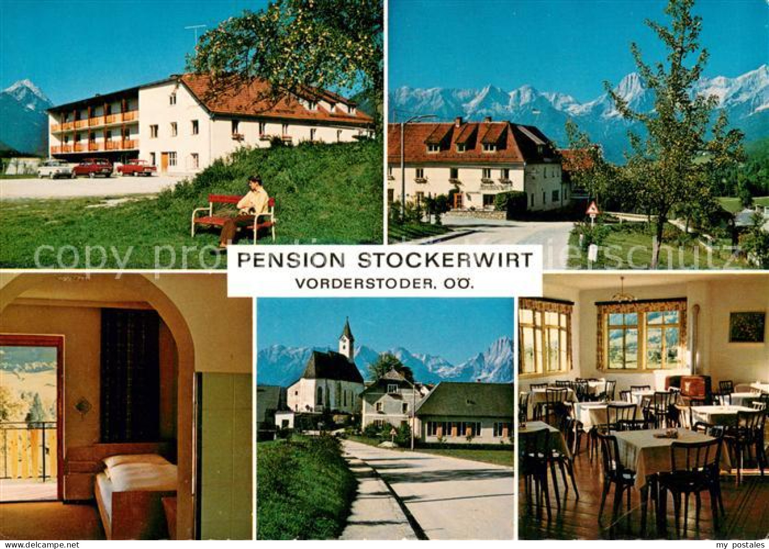 73641710 Vorderstoder Gasthof Pension Stockerwirt Ortsmotiv Mit Kirche Alpenblic - Sonstige & Ohne Zuordnung