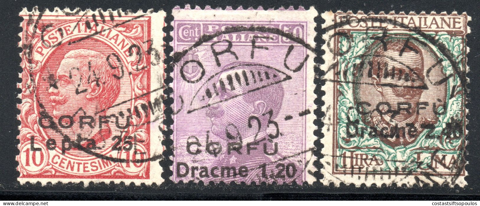 3010.GREECE.ITALY,CORFU. 1923 HELLAS 9-11,SC.N9,N12,N13 - Iles Ioniques
