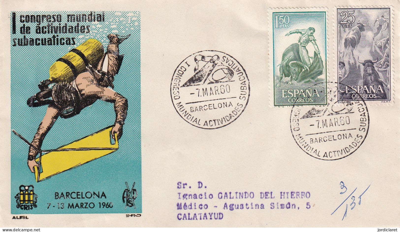 POSTMARKET  1960 ESPAÑA - Duiken