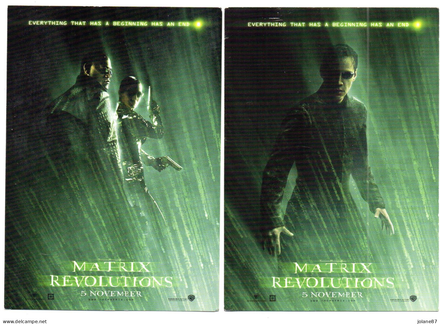 2 CPM     MATRIX REVOLUTIONS    EVERYTHING THAT HAS A BEGINNING HAS AN END - Posters On Cards