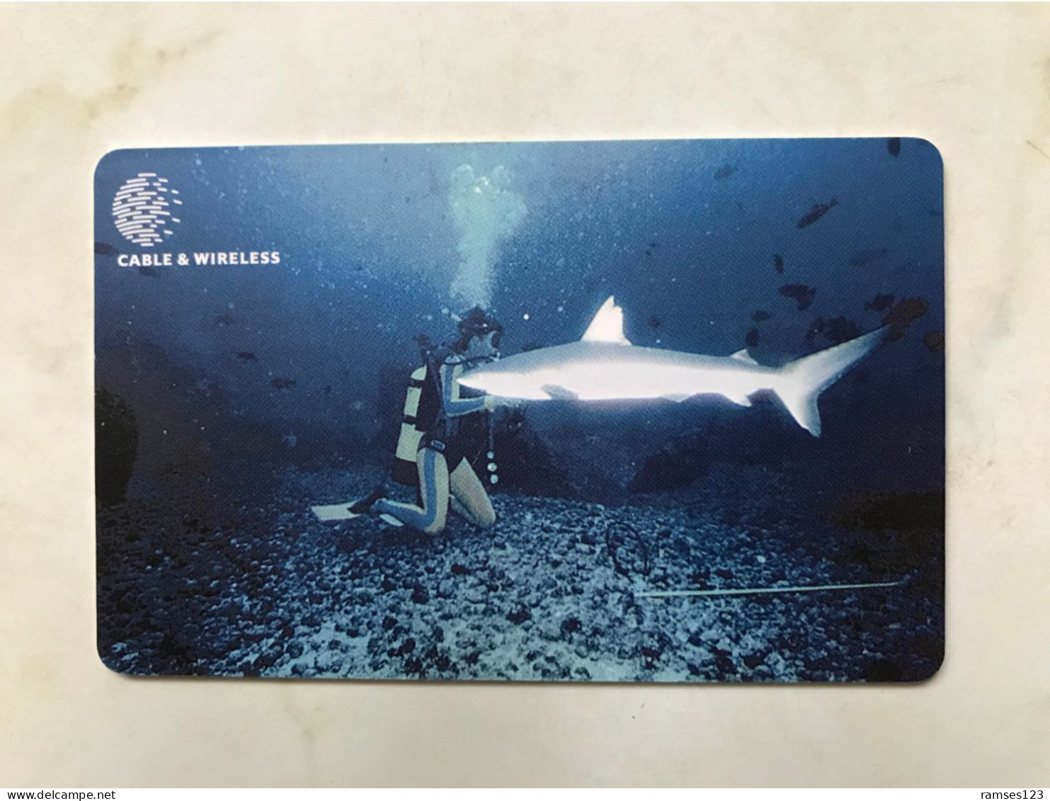 ASCENSION ISLAND  DIVER   WITH SHARK - Ascension