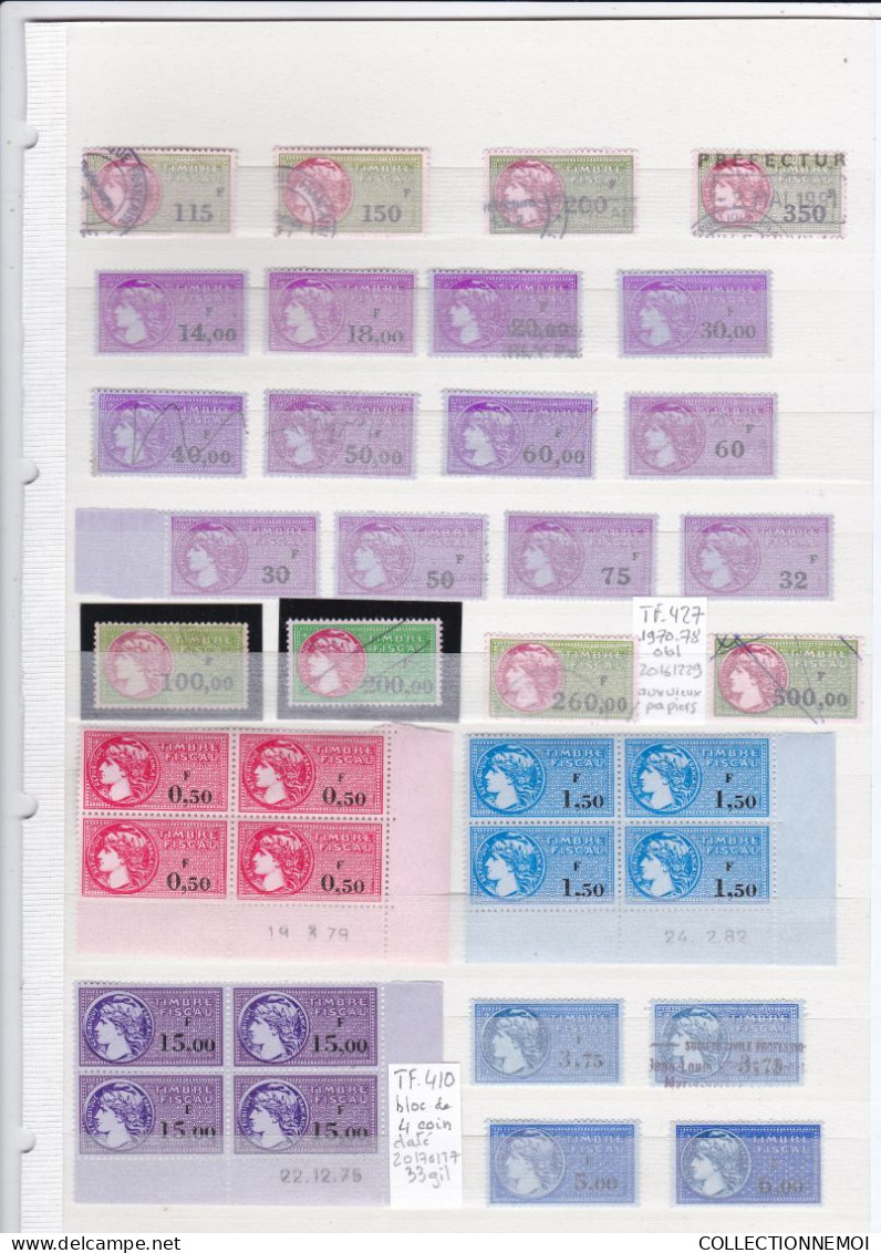 Lot De FISCAUX De   "" Timbre FISCAL"" ,, (( Forte Faciale )) , Lot De Divers Choses à Voir Et Etudier - Stamps