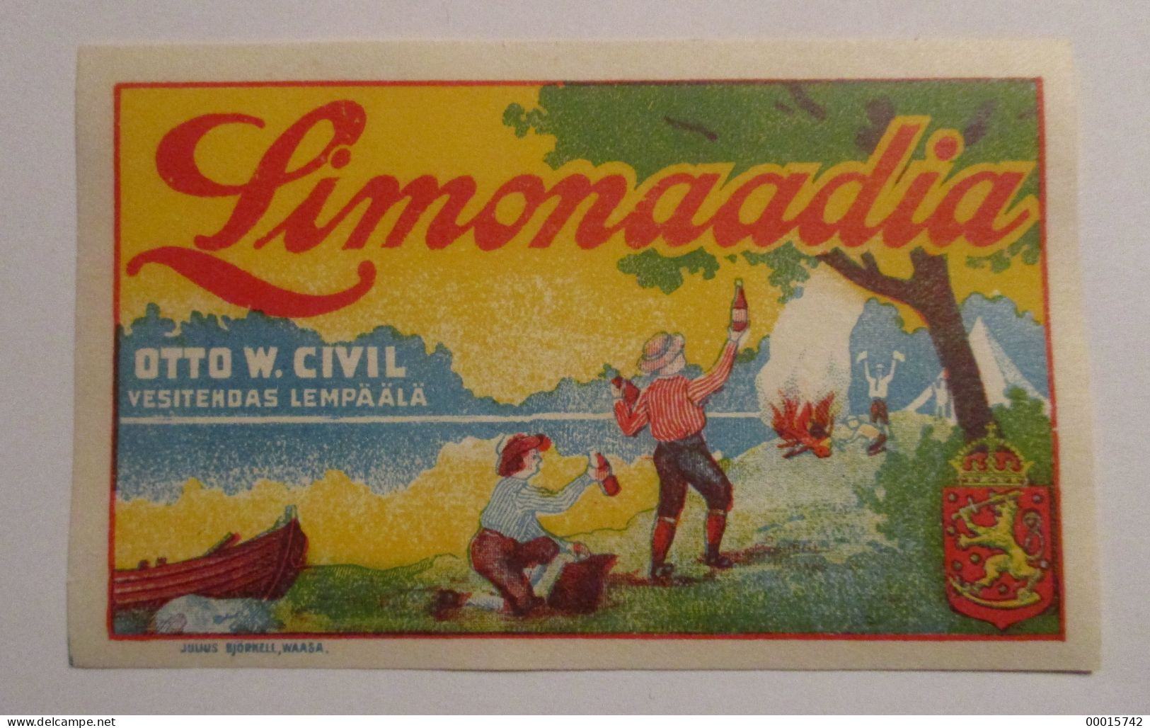 OLD LEMONADE LABEL - LEMONADE  OTTO W.CIVIL LEMPÄÄLÄ FINLAND D-0683 - Lemonades & Sodas