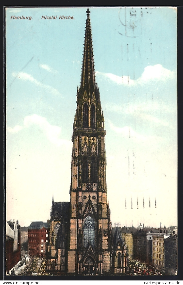 AK Hamburg, Nicolai-Kirche  - Mitte
