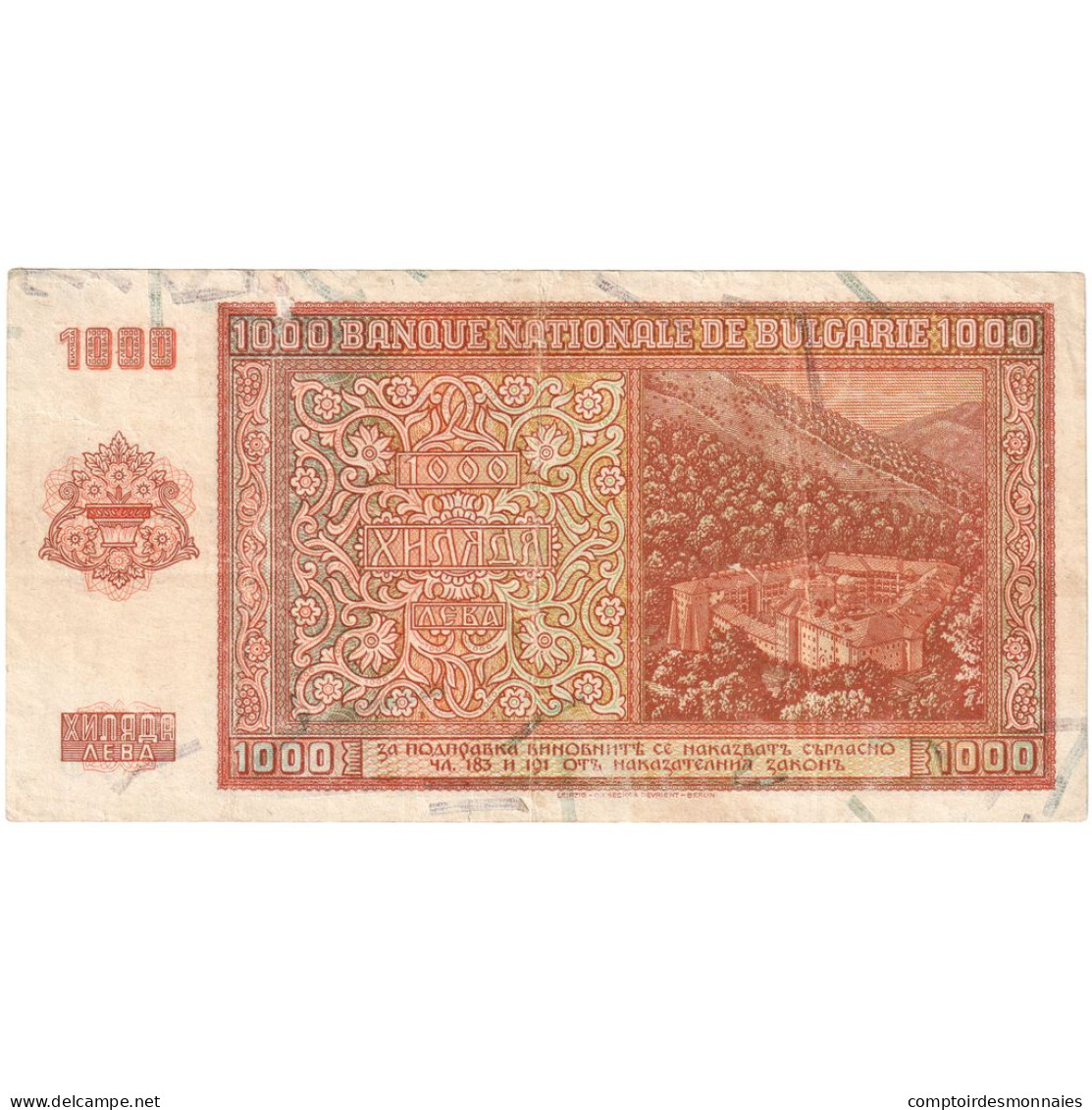 Bulgarie, 1000 Leva, 1942, KM:61a, TTB+ - Bulgarie