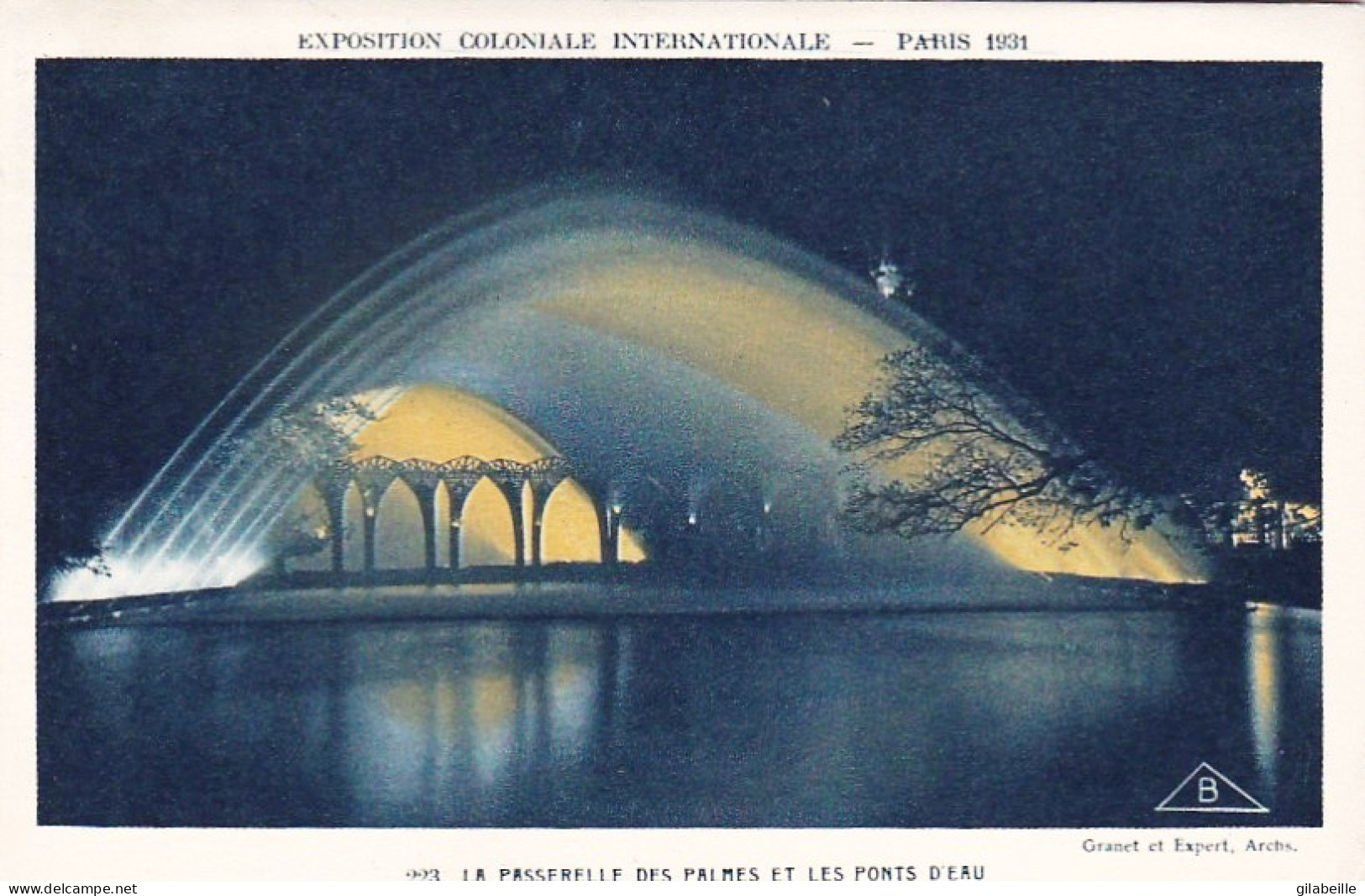 75 - PARIS - Exposition Coloniale 1931 - La Passerelle Des Palmes Et Les Ponts D'eau( Cachet De L'expo ) - Expositions