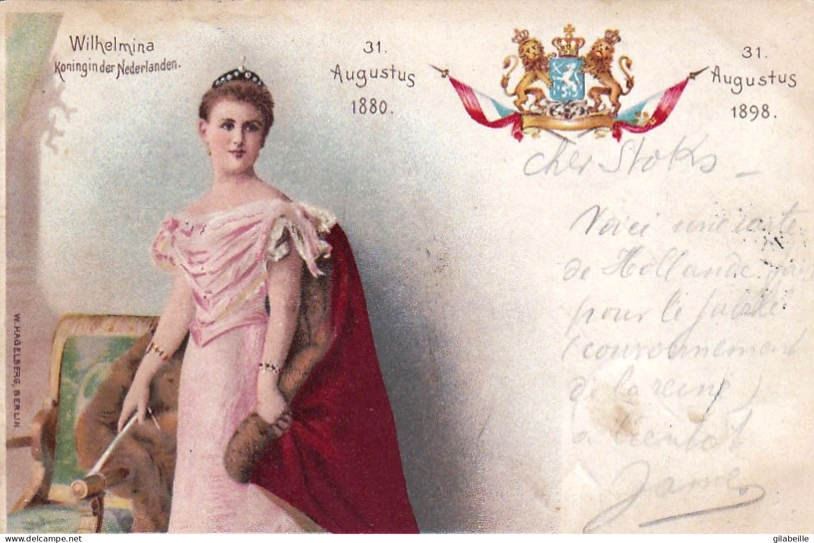 Wilhelmina  - Königin  Der  Niederlanden  - 31 Augustus 1800 - 31 Augustus 1898 - Case Reali