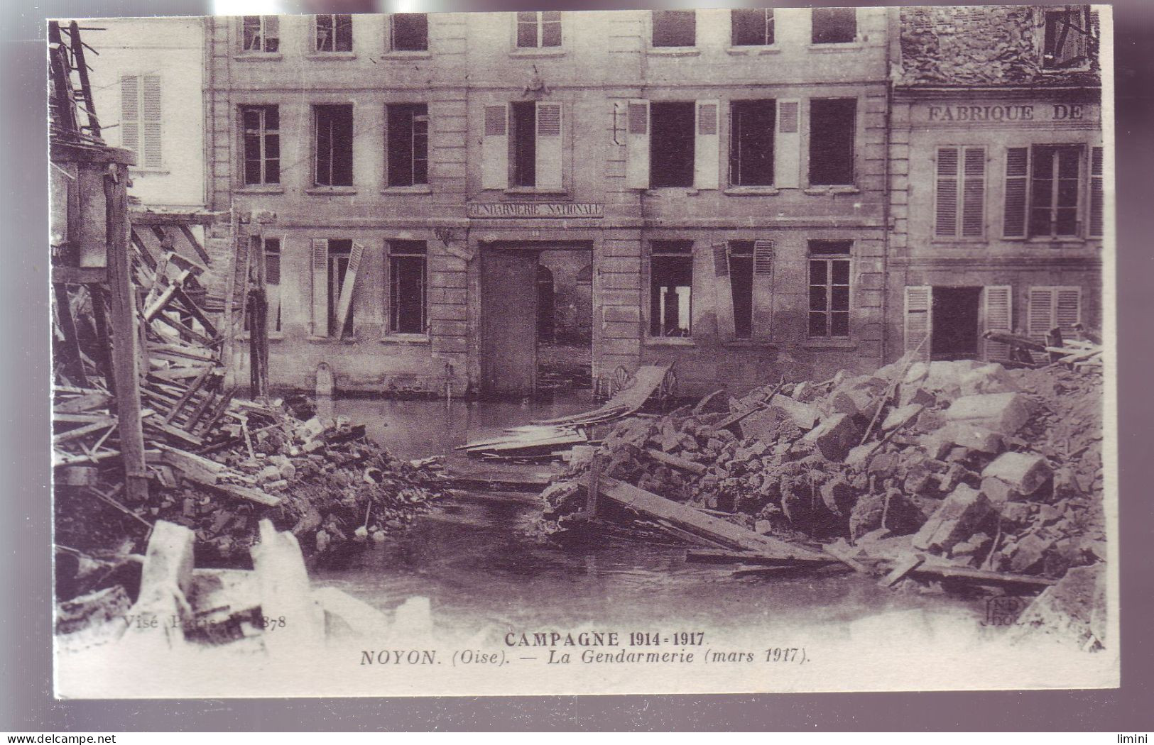 60 - GUERRE 14/18 - NOYON - LA GENDARMERIE EN RUINES -  - Noyon