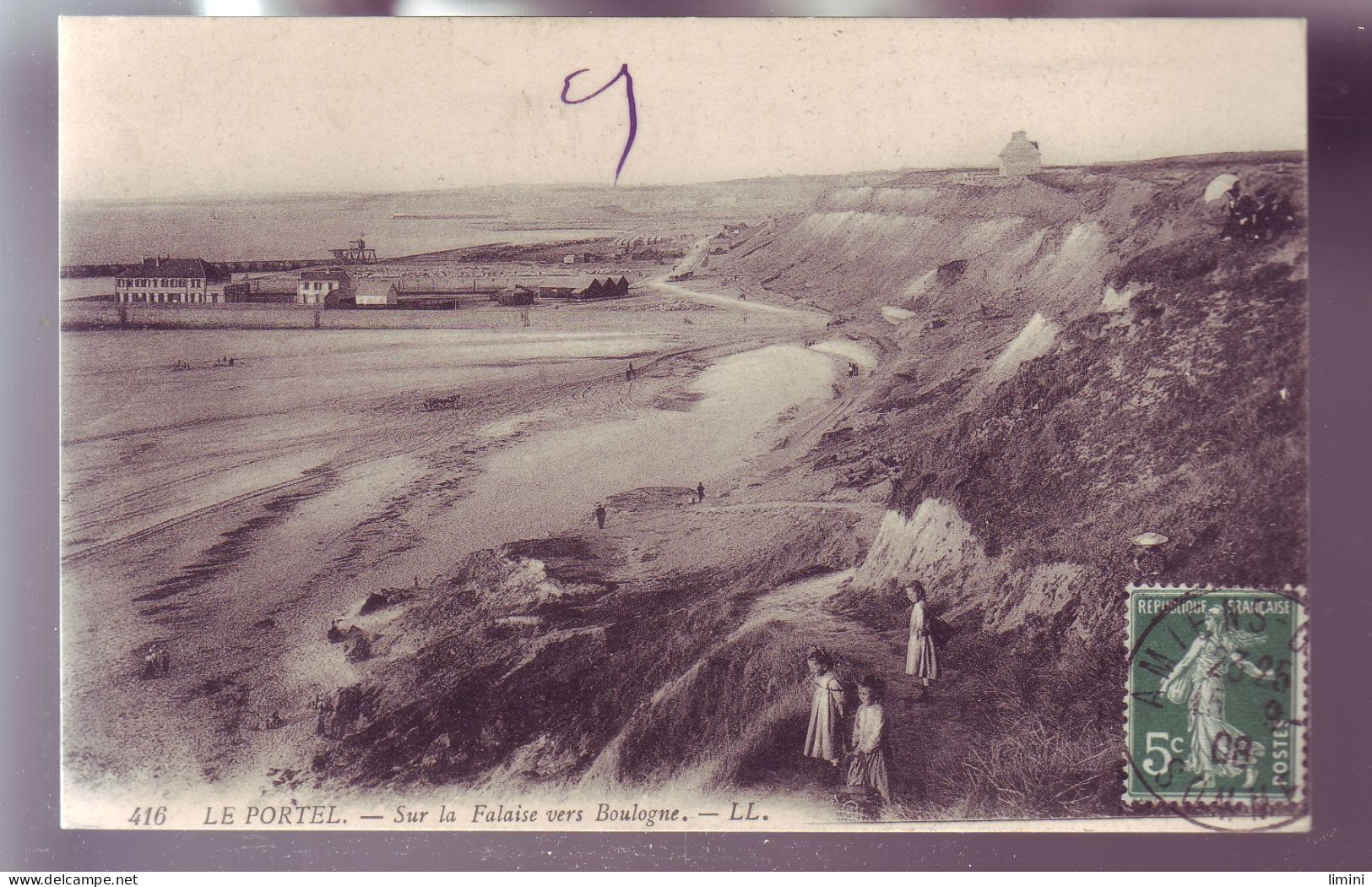 62 - LE PORTEL - SUR LA FALAISE VERS BOULOGNE - ANIMÉE -  - Le Portel