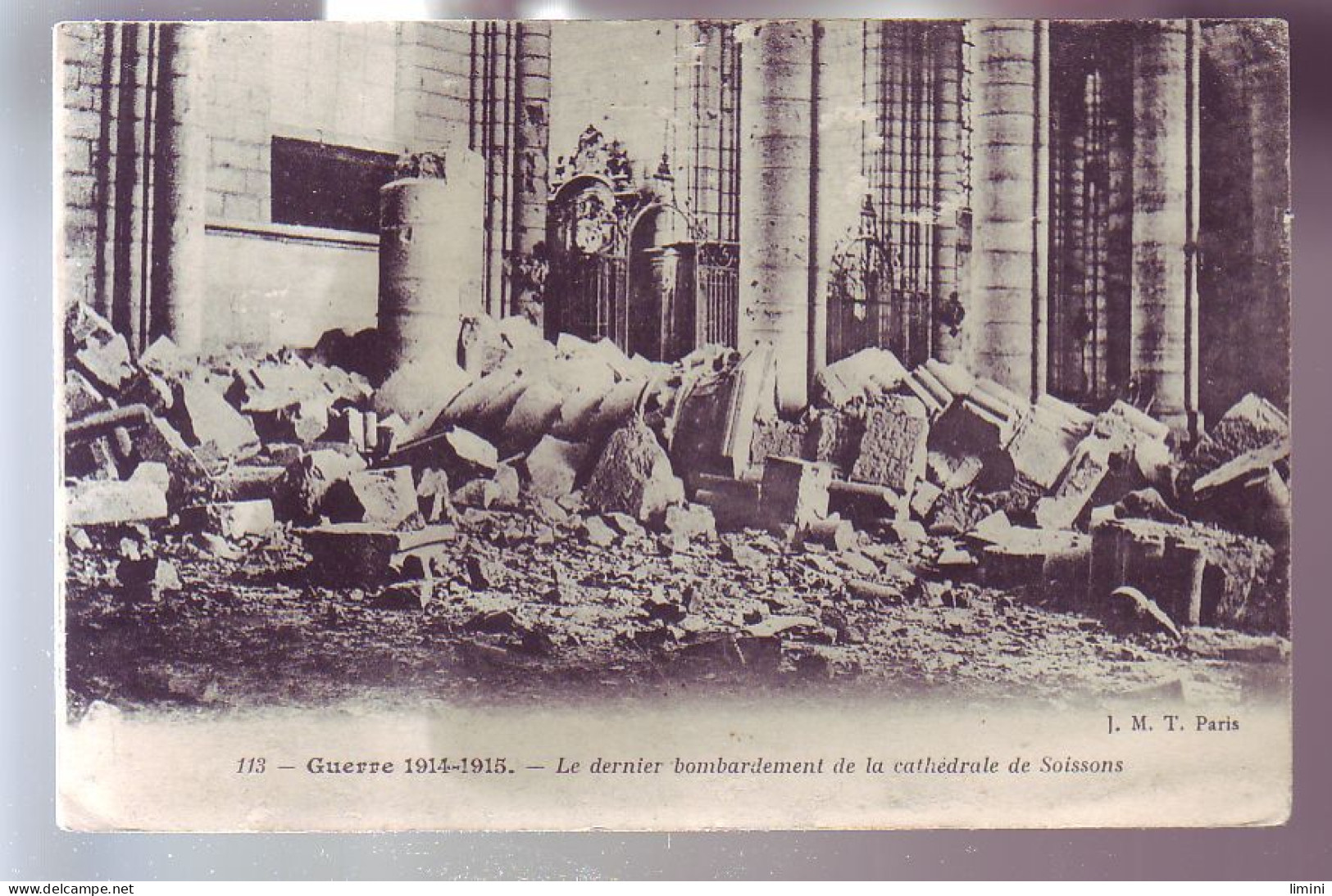 02 - GUERRE 14/18 - SOISSONS - LA CATHÉDRALE BOMBARDÉE - 2 CPA -  - Soissons