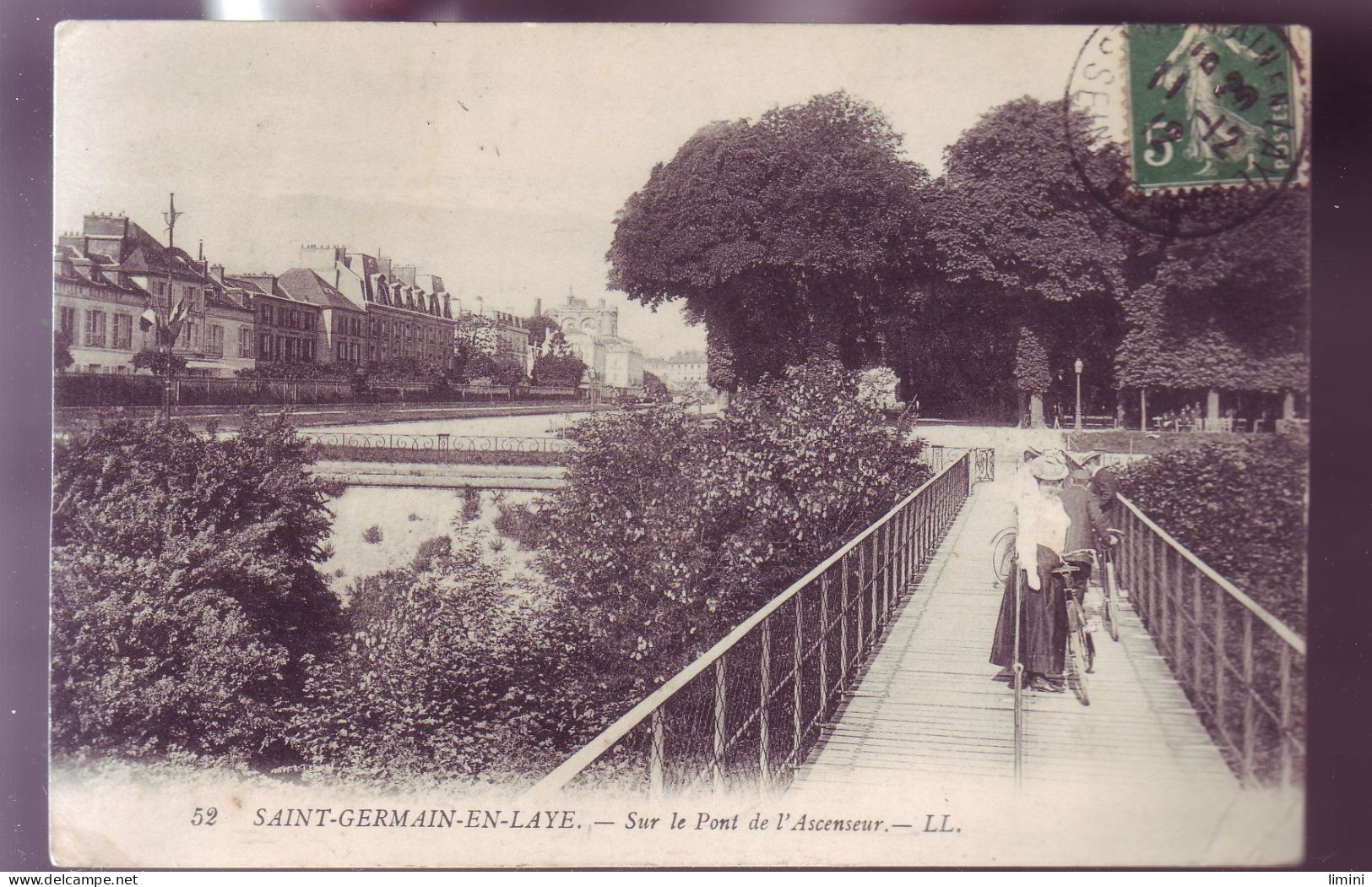 78 - SAINT-GERMAIN-en-LAYE - SUR LE PONT DE L'ASCENSEUR - ANIMÉE -  - St. Germain En Laye (castle)