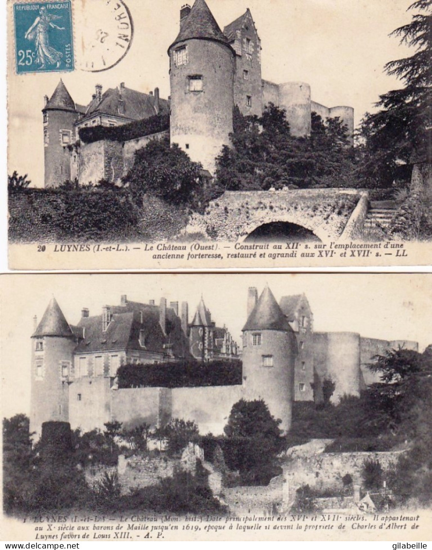 37 - LUYNES - Le Chateau - Lot 2 Cartes - Luynes