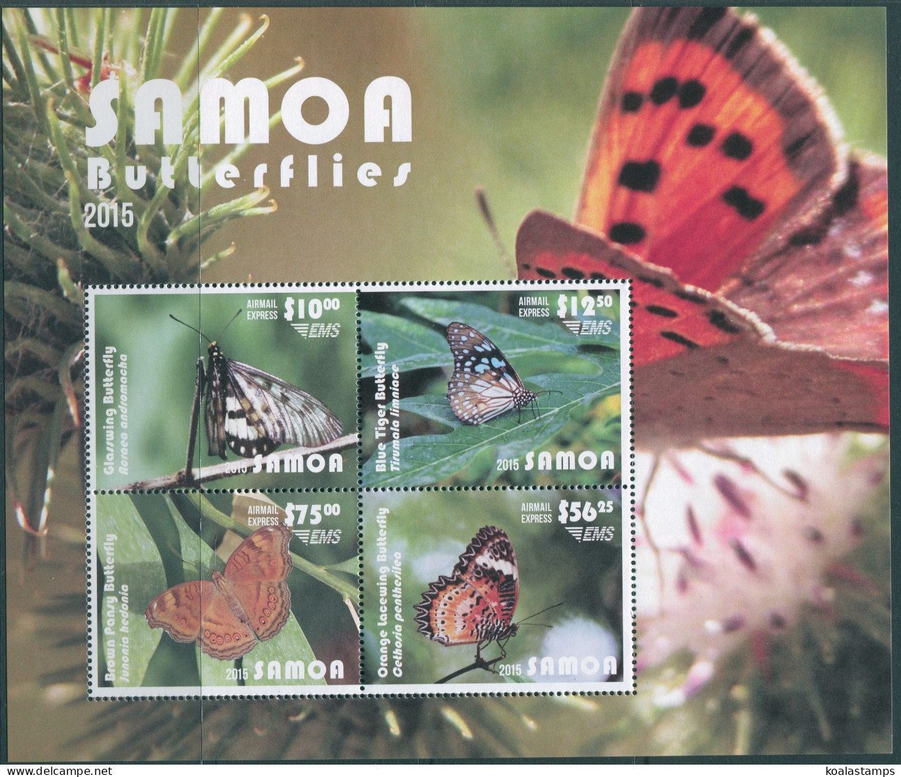 Samoa 2015 SG1348e EMS Butterflies MS MNH - Samoa (Staat)