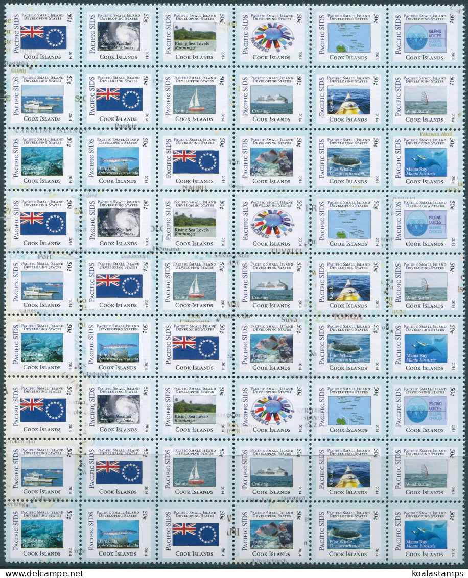 Cook Islands 2014 SG1761-1776 Pacific SIDS 3 Different Blocks Of 18 Sheet MNH - Cook